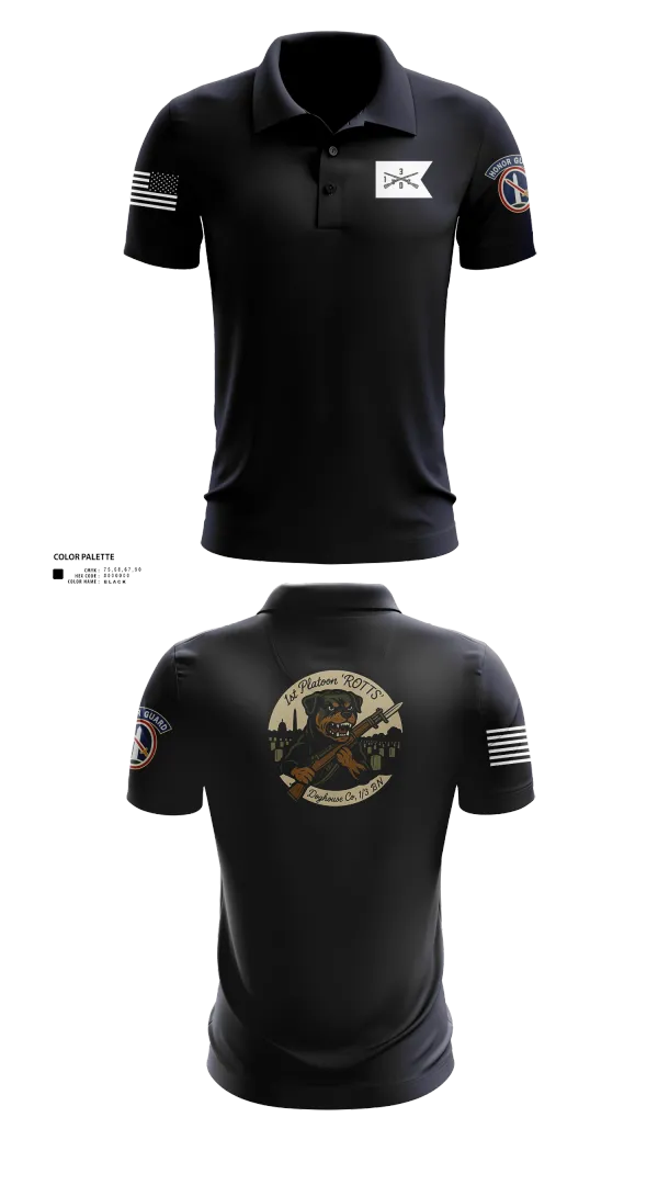 Short Sleeve Performance Polo, Doghouse 1st Platoon Rottweilers, , Teamtime, Team time, sublimation, custom sports apparel, team uniforms, spirit wear, spiritwear, sports uniforms, custom shirts, team store, custom team store, fundraiser sports, apparel fundraiser