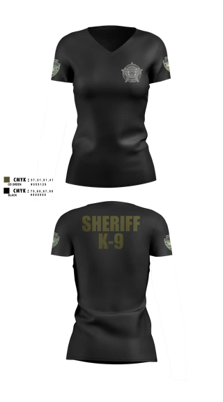 Womens Short Sleeve Vneck Shirt, Washington County SO Maine K9 Unit, Police, Teamtime, Team time, sublimation, custom sports apparel, team uniforms, spirit wear, spiritwear, sports uniforms, custom shirts, team store, custom team store, fundraiser sports, apparel fundraiser
