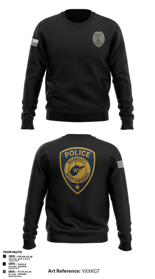 Crew Neck Sweatshirt, Mabscott Police Department, Police, Teamtime, Team time, sublimation, custom sports apparel, team uniforms, spirit wear, spiritwear, sports uniforms, custom shirts, team store, custom team store, fundraiser sports, apparel fundraiser