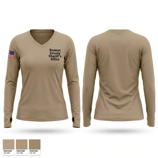 Womens Long Sleeve Vneck Shirt, Roseau County Sheriff’s Office, Police, Teamtime, Team time, sublimation, custom sports apparel, team uniforms, spirit wear, spiritwear, sports uniforms, custom shirts, team store, custom team store, fundraiser sports, apparel fundraiser