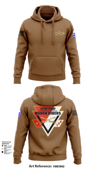 Hoodie, A Troop, 1st squadron-299th Calvary Regiment, , Teamtime, Team time, sublimation, custom sports apparel, team uniforms, spirit wear, spiritwear, sports uniforms, custom shirts, team store, custom team store, fundraiser sports, apparel fundraiser