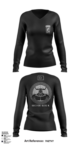 Womens Long Sleeve Vneck Shirt, 173RD SECFOR OAS IX, Army, Teamtime, Team time, sublimation, custom sports apparel, team uniforms, spirit wear, spiritwear, sports uniforms, custom shirts, team store, custom team store, fundraiser sports, apparel fundraiser