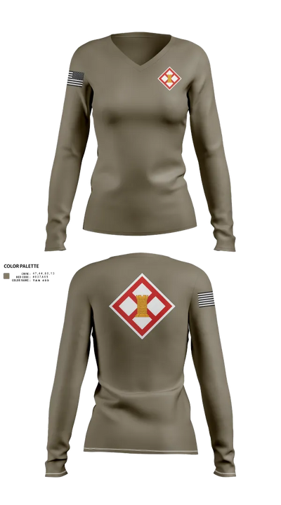683rd ENG DET 75915618 Women's Long Sleeve V-neck Shirt - 22