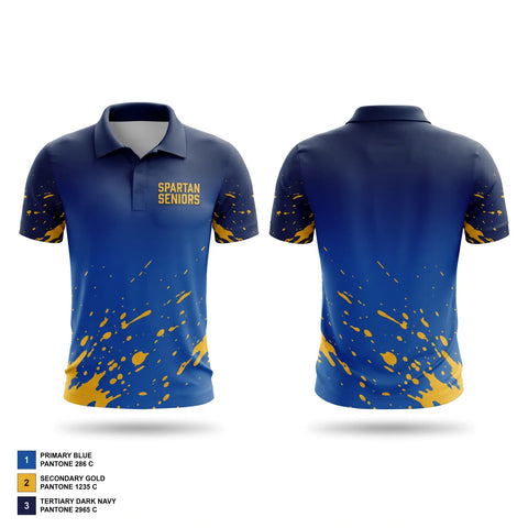 Short Sleeve Performance Polo, Spartan Seniors, Cross Country, Teamtime, Team time, sublimation, custom sports apparel, team uniforms, spirit wear, spiritwear, sports uniforms, custom shirts, team store, custom team store, fundraiser sports, apparel fundraiser