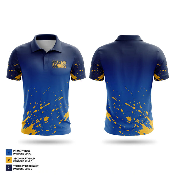 Short Sleeve Performance Polo, Spartan Seniors, Cross Country, Teamtime, Team time, sublimation, custom sports apparel, team uniforms, spirit wear, spiritwear, sports uniforms, custom shirts, team store, custom team store, fundraiser sports, apparel fundraiser