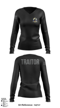 F- Squad East 96040279 Women's Long Sleeve V-neck Shirt - 6