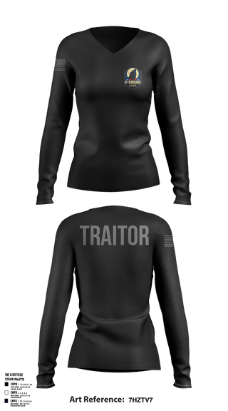 Womens Long Sleeve Vneck Shirt, F- Squad East, Police, Teamtime, Team time, sublimation, custom sports apparel, team uniforms, spirit wear, spiritwear, sports uniforms, custom shirts, team store, custom team store, fundraiser sports, apparel fundraiser