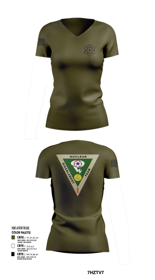 Womens Short Sleeve Vneck Shirt, NDT-1, Army, Teamtime, Team time, sublimation, custom sports apparel, team uniforms, spirit wear, spiritwear, sports uniforms, custom shirts, team store, custom team store, fundraiser sports, apparel fundraiser