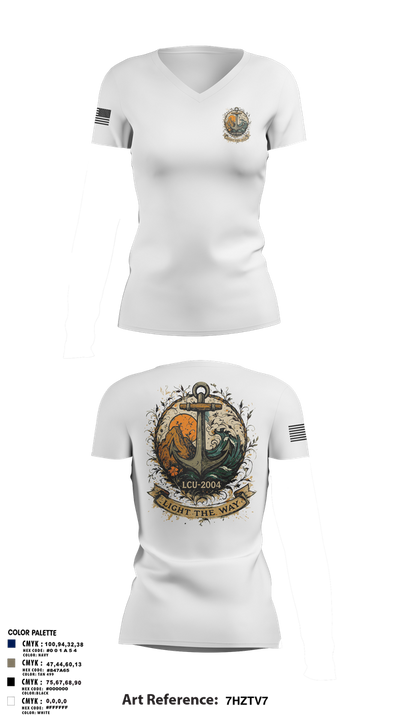 LCU-2004 59546896 Women's Short Sleeve V-neck Shirt - 17