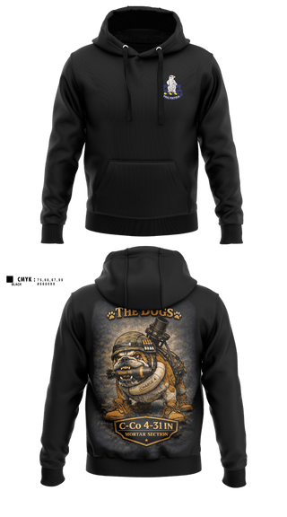 Hoodie, C-co 4-31 INF Mortar Section, Army, Teamtime, Team time, sublimation, custom sports apparel, team uniforms, spirit wear, spiritwear, sports uniforms, custom shirts, team store, custom team store, fundraiser sports, apparel fundraiser