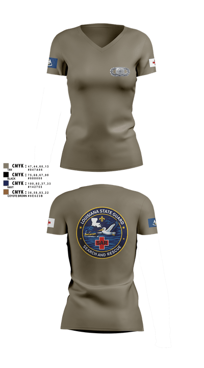 Louisiana State Guard 59908555 Women's Short Sleeve V-neck Shirt - 6