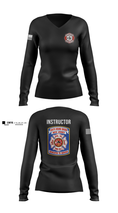 South bound brook training division 12410135 Women's Long Sleeve V-neck Shirt - 1
