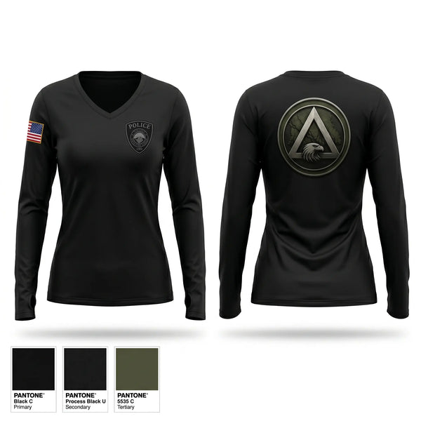 Womens Long Sleeve Vneck Shirt, Delta narcotics task force, Police, Teamtime, Team time, sublimation, custom sports apparel, team uniforms, spirit wear, spiritwear, sports uniforms, custom shirts, team store, custom team store, fundraiser sports, apparel fundraiser