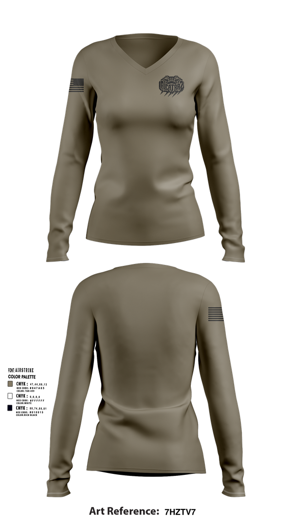 Womens Long Sleeve Vneck Shirt, Alligator Alcatraz, , Teamtime, Team time, sublimation, custom sports apparel, team uniforms, spirit wear, spiritwear, sports uniforms, custom shirts, team store, custom team store, fundraiser sports, apparel fundraiser