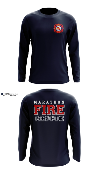 Long Sleeve Performance Shirt, Marathon Fire Rescue, Fire Department, Teamtime, Team time, sublimation, custom sports apparel, team uniforms, spirit wear, spiritwear, sports uniforms, custom shirts, team store, custom team store, fundraiser sports, apparel fundraiser