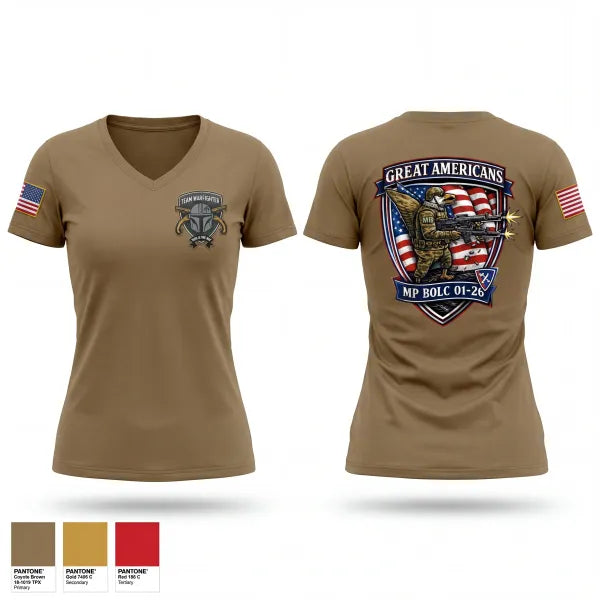 Womens Short Sleeve Vneck Shirt, 01-26 MP BOLC, Army, Teamtime, Team time, sublimation, custom sports apparel, team uniforms, spirit wear, spiritwear, sports uniforms, custom shirts, team store, custom team store, fundraiser sports, apparel fundraiser