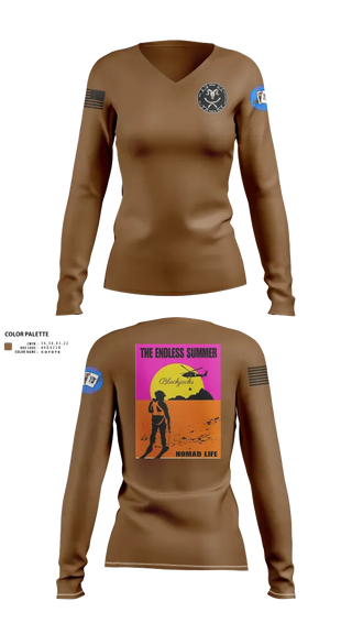 Womens Long Sleeve Vneck Shirt, A co 2-4GSAB, Army, Teamtime, Team time, sublimation, custom sports apparel, team uniforms, spirit wear, spiritwear, sports uniforms, custom shirts, team store, custom team store, fundraiser sports, apparel fundraiser