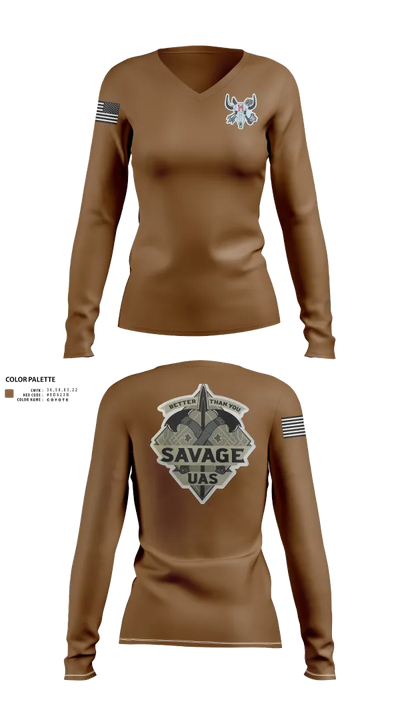 4-10 CAV 3 ABCT 4 ID 79547032 Women's Long Sleeve V-neck Shirt - 21