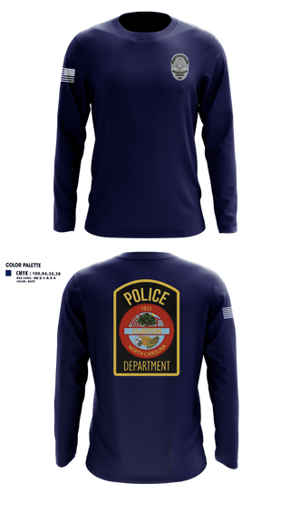 Long Sleeve Performance Shirt, Clinton Police Department, Police, Teamtime, Team time, sublimation, custom sports apparel, team uniforms, spirit wear, spiritwear, sports uniforms, custom shirts, team store, custom team store, fundraiser sports, apparel fundraiser