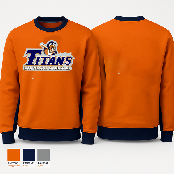 Crew Neck Sweatshirt, Titans, Baseball, Teamtime, Team time, sublimation, custom sports apparel, team uniforms, spirit wear, spiritwear, sports uniforms, custom shirts, team store, custom team store, fundraiser sports, apparel fundraiser