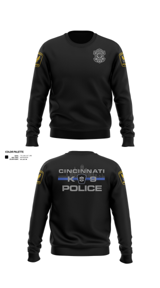 Crew Neck Sweatshirt, Cincinnati Police Canine Unit, Police, Teamtime, Team time, sublimation, custom sports apparel, team uniforms, spirit wear, spiritwear, sports uniforms, custom shirts, team store, custom team store, fundraiser sports, apparel fundraiser