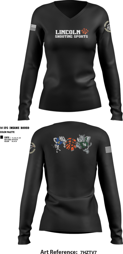 Lincoln Shooting Sports 63668873 Women's Long Sleeve V-neck Shirt - 1