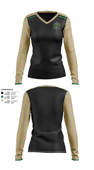 Aztecas Women's Long Sleeve V-neck Shirt - 21