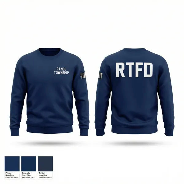 Crew Neck Sweatshirt, Range Township, Fire Department, Teamtime, Team time, sublimation, custom sports apparel, team uniforms, spirit wear, spiritwear, sports uniforms, custom shirts, team store, custom team store, fundraiser sports, apparel fundraiser