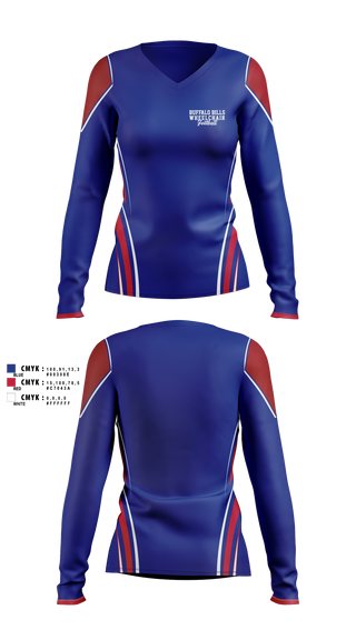 Womens Long Sleeve Vneck Shirt, Buffalo Blizzards Wheelchair Basketball team, Men's Basketball, Teamtime, Team time, sublimation, custom sports apparel, team uniforms, spirit wear, spiritwear, sports uniforms, custom shirts, team store, custom team store, fundraiser sports, apparel fundraiser
