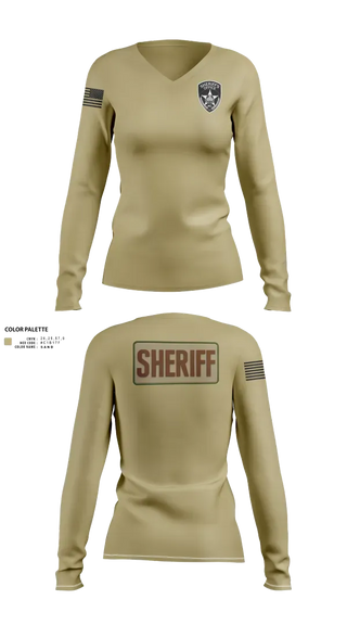 Womens Long Sleeve Vneck Shirt, Sheriff Emergency Response Team, Police, Teamtime, Team time, sublimation, custom sports apparel, team uniforms, spirit wear, spiritwear, sports uniforms, custom shirts, team store, custom team store, fundraiser sports, apparel fundraiser