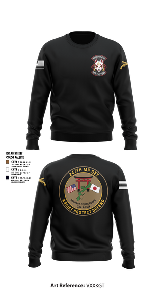 Crew Neck Sweatshirt, 247TH Military Police Detachment, Army, Teamtime, Team time, sublimation, custom sports apparel, team uniforms, spirit wear, spiritwear, sports uniforms, custom shirts, team store, custom team store, fundraiser sports, apparel fundraiser