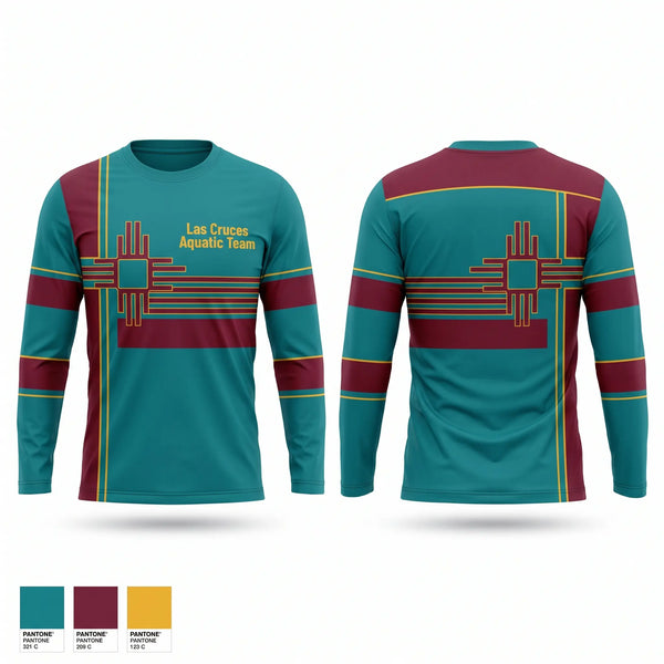 Long Sleeve Performance Shirt, Las Cruces Aquatic Team, Swimming, Teamtime, Team time, sublimation, custom sports apparel, team uniforms, spirit wear, spiritwear, sports uniforms, custom shirts, team store, custom team store, fundraiser sports, apparel fundraiser