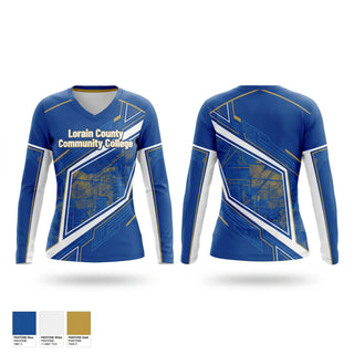 Womens Long Sleeve Vneck Shirt, Lorain County Community College, Men's Soccer, Teamtime, Team time, sublimation, custom sports apparel, team uniforms, spirit wear, spiritwear, sports uniforms, custom shirts, team store, custom team store, fundraiser sports, apparel fundraiser