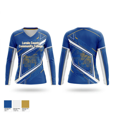 Lorain County Community College Women's Long Sleeve V-neck Shirt - 1