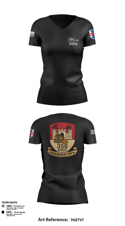 358 EVCC 70484950 Women's Short Sleeve V-neck Shirt - 5