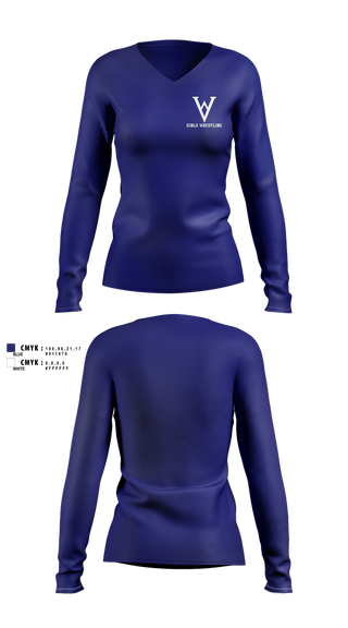 Womens Long Sleeve Vneck Shirt, Winfield Youth Wrestling Club, Wrestling, Teamtime, Team time, sublimation, custom sports apparel, team uniforms, spirit wear, spiritwear, sports uniforms, custom shirts, team store, custom team store, fundraiser sports, apparel fundraiser
