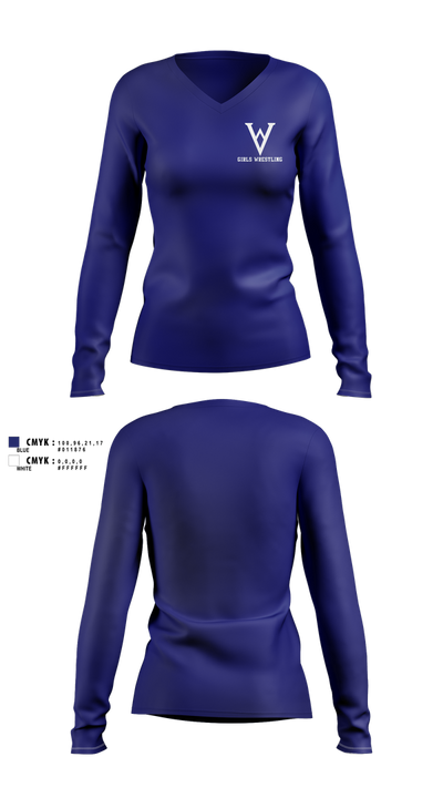 Winfield Youth Wrestling Club 41902136 Women's Long Sleeve V-neck Shirt - 6