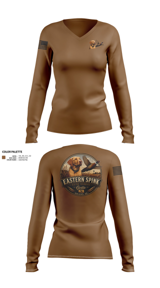 Womens Long Sleeve Vneck Shirt, Eastern Spink Guide Service, , Teamtime, Team time, sublimation, custom sports apparel, team uniforms, spirit wear, spiritwear, sports uniforms, custom shirts, team store, custom team store, fundraiser sports, apparel fundraiser