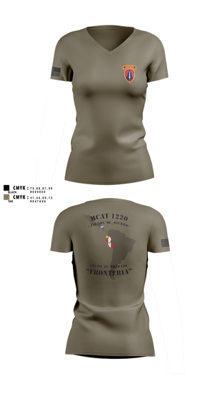 Womens Short Sleeve Vneck Shirt, , Army, Teamtime, Team time, sublimation, custom sports apparel, team uniforms, spirit wear, spiritwear, sports uniforms, custom shirts, team store, custom team store, fundraiser sports, apparel fundraiser