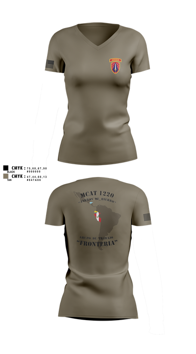 MCAT 1220 (DEPLOYMENT SHIRT) 37484556 Women's Short Sleeve V-neck Shirt - 1