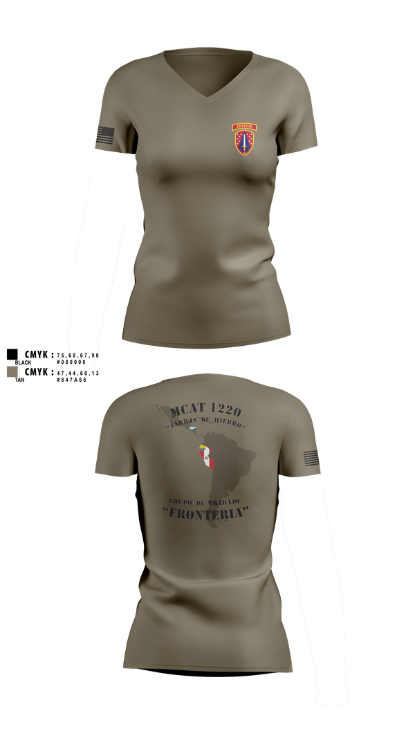 Womens Short Sleeve Vneck Shirt, , Army, Teamtime, Team time, sublimation, custom sports apparel, team uniforms, spirit wear, spiritwear, sports uniforms, custom shirts, team store, custom team store, fundraiser sports, apparel fundraiser