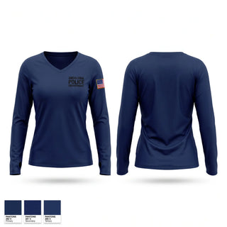 Womens Long Sleeve Vneck Shirt, Andalusia Police Department, Police, Teamtime, Team time, sublimation, custom sports apparel, team uniforms, spirit wear, spiritwear, sports uniforms, custom shirts, team store, custom team store, fundraiser sports, apparel fundraiser