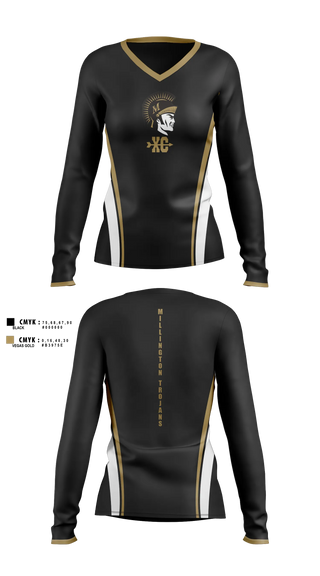 Womens Long Sleeve Vneck Shirt, Millington Central High School Cross Country, Cross Country, Teamtime, Team time, sublimation, custom sports apparel, team uniforms, spirit wear, spiritwear, sports uniforms, custom shirts, team store, custom team store, fundraiser sports, apparel fundraiser