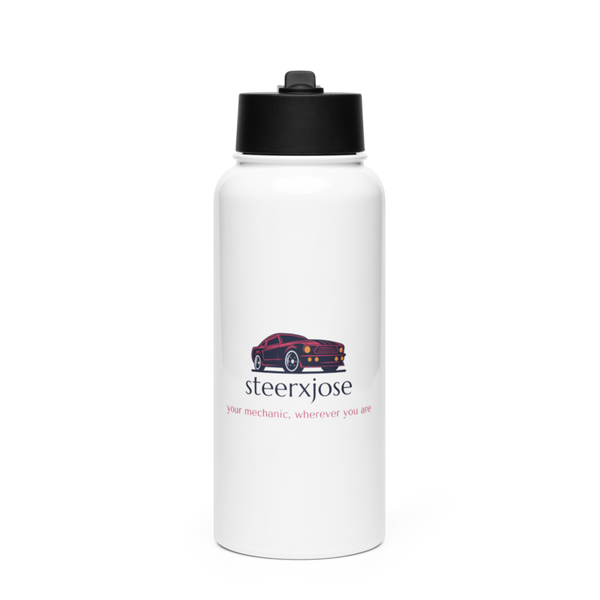 steerxjose 66316254 Stainless Steel Water Bottle with a Straw Lid
