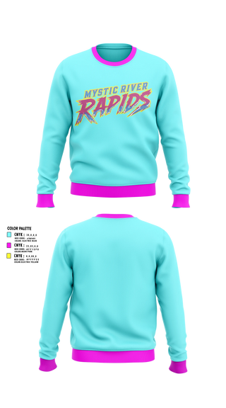 Crew Neck Sweatshirt, Mystic River Rapids, Baseball, Teamtime, Team time, sublimation, custom sports apparel, team uniforms, spirit wear, spiritwear, sports uniforms, custom shirts, team store, custom team store, fundraiser sports, apparel fundraiser