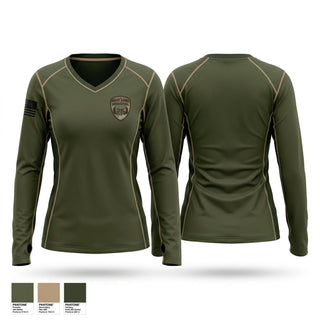 Womens Long Sleeve Vneck Shirt, East Fort Bend Regional SWAT, Police, Teamtime, Team time, sublimation, custom sports apparel, team uniforms, spirit wear, spiritwear, sports uniforms, custom shirts, team store, custom team store, fundraiser sports, apparel fundraiser