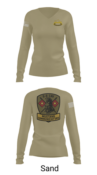 Womens Long Sleeve Vneck Shirt, 6-8 CAV, , Teamtime, Team time, sublimation, custom sports apparel, team uniforms, spirit wear, spiritwear, sports uniforms, custom shirts, team store, custom team store, fundraiser sports, apparel fundraiser