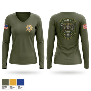 Womens Long Sleeve Vneck Shirt, STARS, Police, Teamtime, Team time, sublimation, custom sports apparel, team uniforms, spirit wear, spiritwear, sports uniforms, custom shirts, team store, custom team store, fundraiser sports, apparel fundraiser