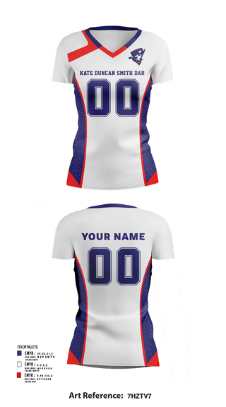 Womens Short Sleeve Vneck Shirt, Kate Duncan Smith DAR School Volleyball, Women's Volleyball, Teamtime, Team time, sublimation, custom sports apparel, team uniforms, spirit wear, spiritwear, sports uniforms, custom shirts, team store, custom team store, fundraiser sports, apparel fundraiser