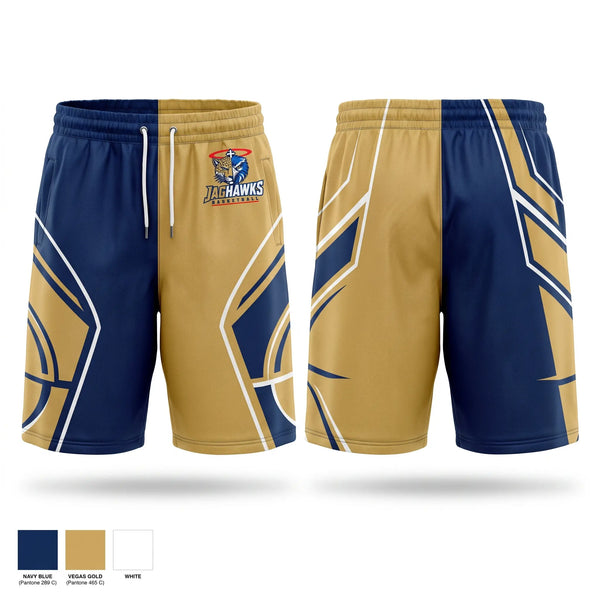 Mens Basketball Shorts, JagHawks, Men's Basketball, Teamtime, Team time, sublimation, custom sports apparel, team uniforms, spirit wear, spiritwear, sports uniforms, custom shirts, team store, custom team store, fundraiser sports, apparel fundraiser